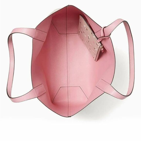 NWOT Kate Spade ♠️ New York Floral Ditsy Tote Beige With Matching Zipper Pouch - Picture 8 of 16